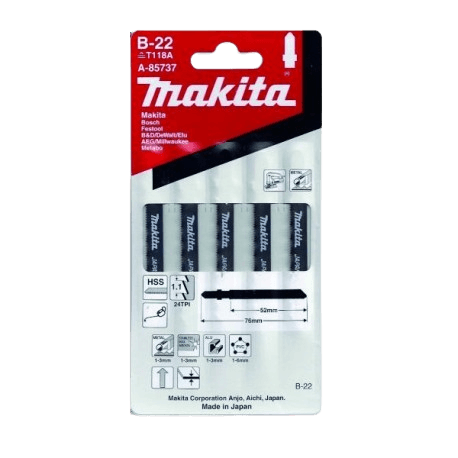 lamina p/tico-tico b-22 aço 5 pçs makita